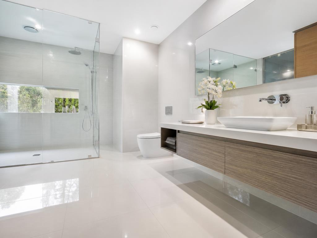 Sparkling clean bathroom with glass shower