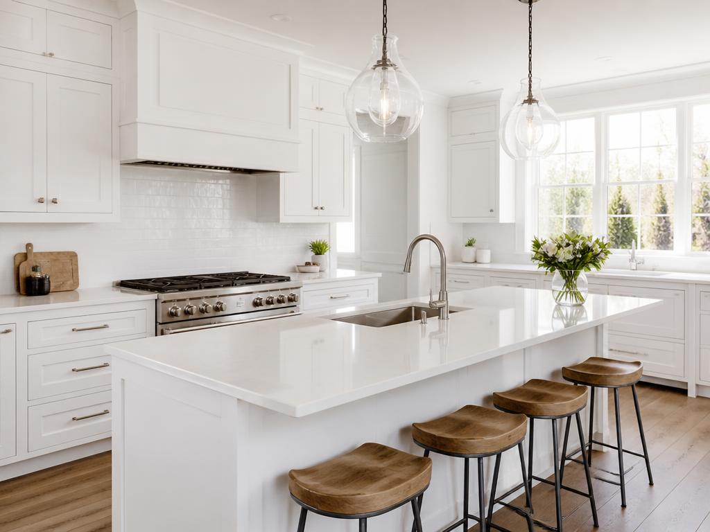 Clean white kitchen in a home